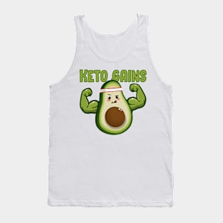 Keto Gains Cute Avocado with Muscles Tank Top